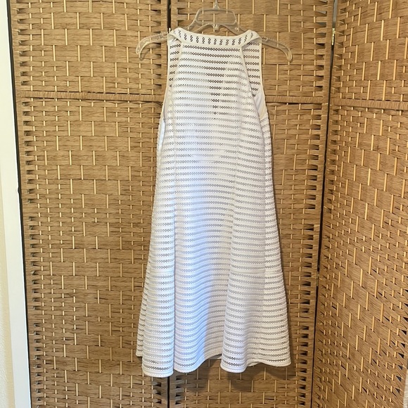 White Mini Dot Cut-Out Dress with Liner - Picture 4 of 5